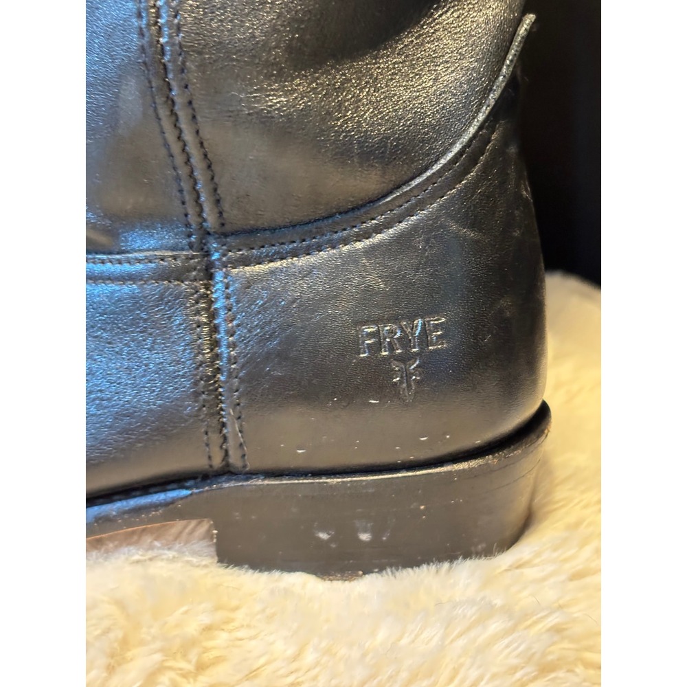 Frye Campus 14L Black Leather Tall Riding Boots Made in Spain 77070 Womens 6 M - Picture 3 of 9